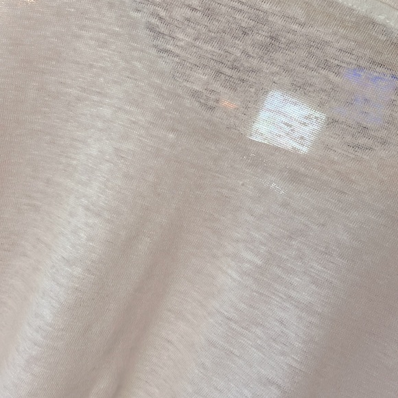 Zara Sexy White Sheer Loose Fitting Tshirt with Rolled Sleeve. Size M - Picture 3 of 3